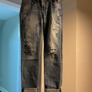 American Eagle Outfitters Women's Distressed Blue Skinny Jeans